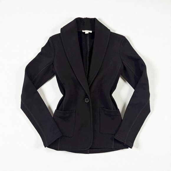James Perse Shawl Collar Blazer Cotton Black Women's Size 2 - Picture 5 of 11